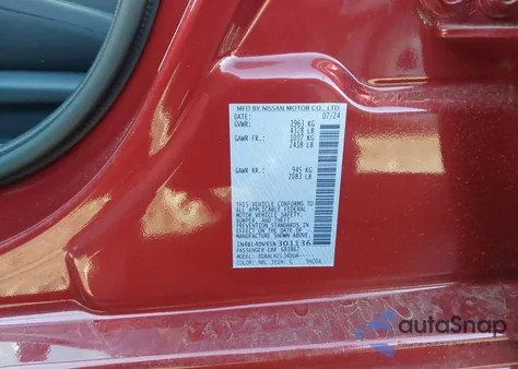 2025 Nissan Altima Sv Fwd from USA, damaged, VIN 1N4BL4DV4SN301136